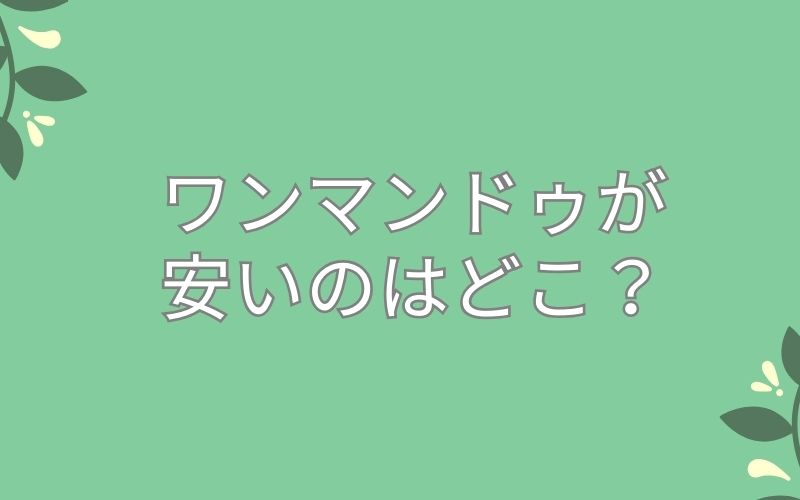 ワンマンドゥが安いのはどこ?