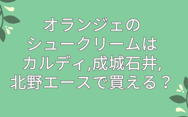 オランジェのシュークリームはカルディ,成城石井,北野エースで買える?