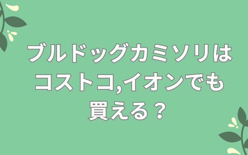 ブルドッグカミソリはコストコ,イオンでも買える?