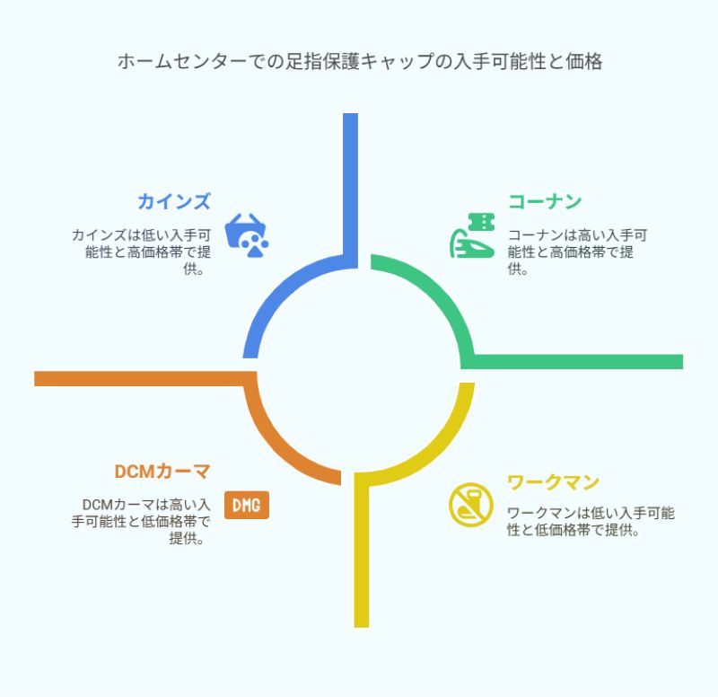 ホームセンターでの足指保護キャップの入手可能性と価格