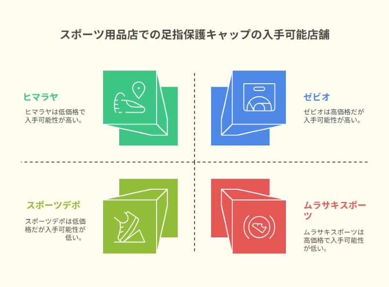 スポーツ用品店での足指保護キャップの入手可能店舗